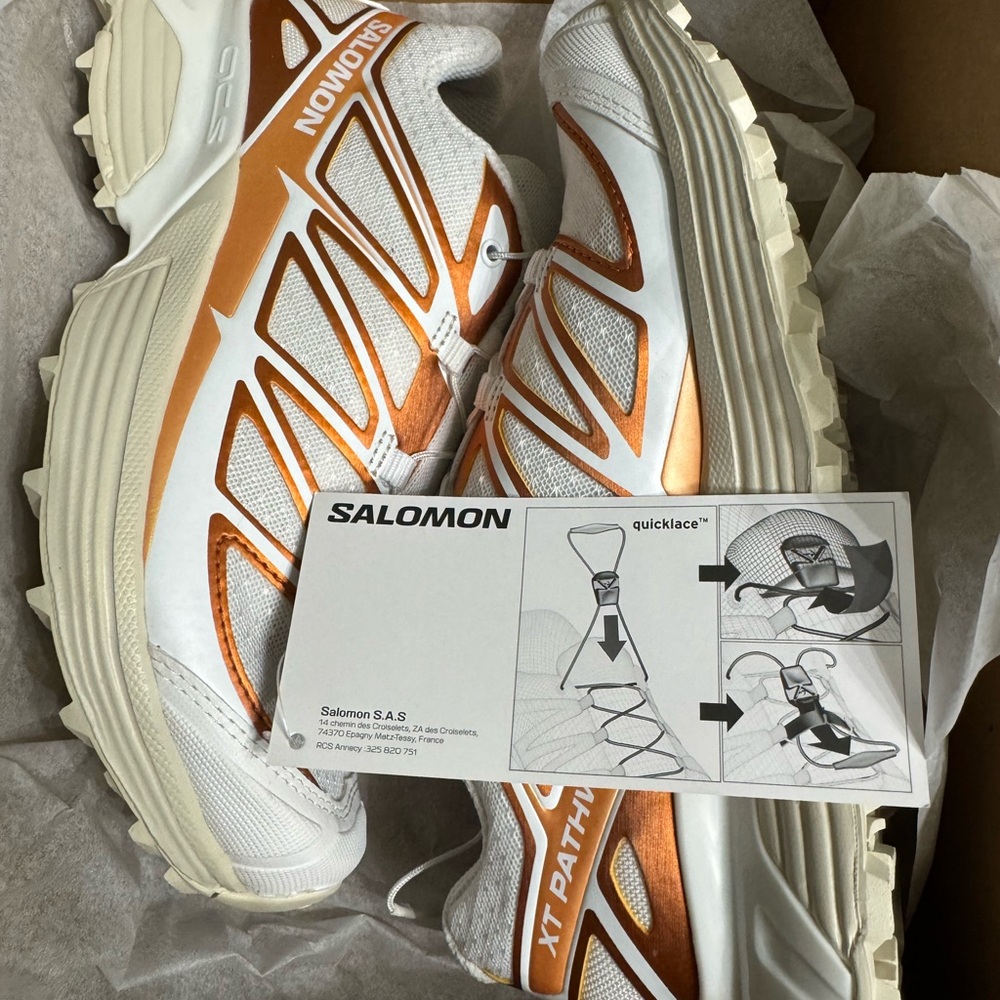Salomon XT-Pathway Metallic White and Orange Athletic Shoes. NWOT - Picture 7 of 12